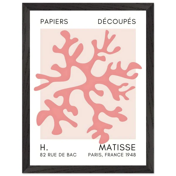 Artfulprints Poster met Lijst Matisse – Dreamy coral flower taupe - 30x40 cm - Taupe - 51Dnspod | Smaakvolle damp – Verzendkosten vrij vanaf 40€