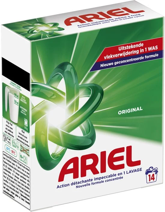 Ariel Waspoeder Original - 14 Wasbeurten - 51Dnspod | Smaakvolle damp – Verzendkosten vrij vanaf 40€ Ariel Waspoeder Original - 14 Wasbeurten - 51Dnspod | Smaakvolle damp – Verzendkosten vrij vanaf 40€