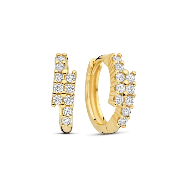 Beloro Jewels Monte Napoleone Joley 9 karaat oorringen met zirkonia stenen (9,7 mm) BO360117 - 51Dnspod | Smaakvolle damp – Verzendkosten vrij vanaf 40€