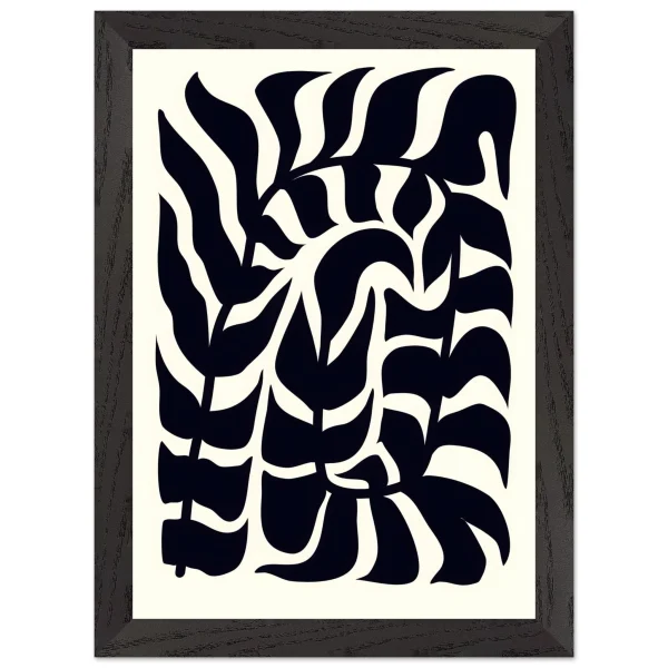 Artfulprints Poster met Lijst Matisse – Seafoam abstraction - A4 21x29.7 cm - Zwart / Wit - 51Dnspod | Smaakvolle damp – Verzendkosten vrij vanaf 40€