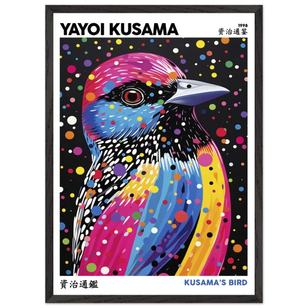 Artfulprints Poster met Lijst Yayoi Kusama - Kusama's bird - 50x70 cm - Meerkleurig - 51Dnspod | Smaakvolle damp – Verzendkosten vrij vanaf 40€