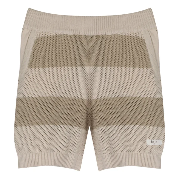 Baje Studio - knitted short Seth - taupe stripe - 51Dnspod | Smaakvolle damp – Verzendkosten vrij vanaf 40€
