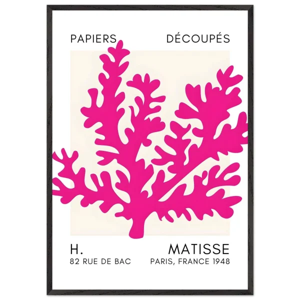 Artfulprints Poster met Lijst Matisse – Aqua bloom pink - 70x100 cm - Roze - 51Dnspod | Smaakvolle damp – Verzendkosten vrij vanaf 40€