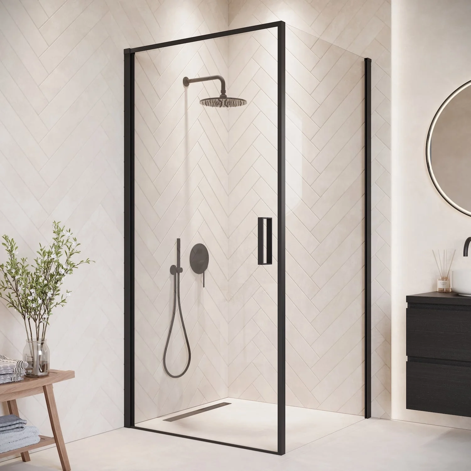 Badplaats Douchecabine Alava 90 x 90 x 190cm – Zwart – Douchewand met Draaideur - 51Dnspod | Smaakvolle damp – Verzendkosten vrij vanaf 40€ Badplaats Douchecabine Alava 90 x 90 x 190cm – Zwart – Douchewand met Draaideur - 51Dnspod | Smaakvolle damp – Verzendkosten vrij vanaf 40€