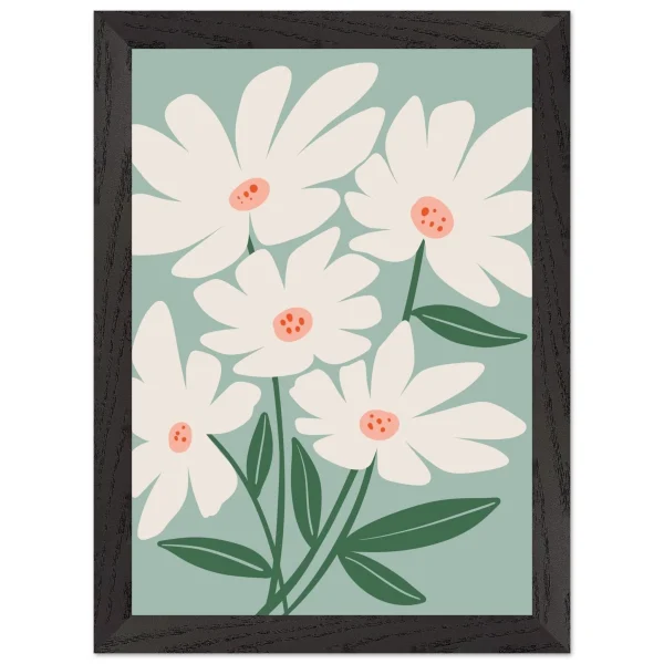 Artfulprints Poster met Lijst Boho – Joyful petals - A4 21x29.7 cm - Wit - 51Dnspod | Smaakvolle damp – Verzendkosten vrij vanaf 40€