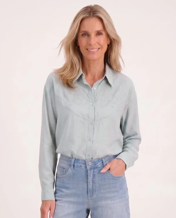 Blouse Sam | Soft Grey - 51Dnspod | Smaakvolle damp – Verzendkosten vrij vanaf 40€