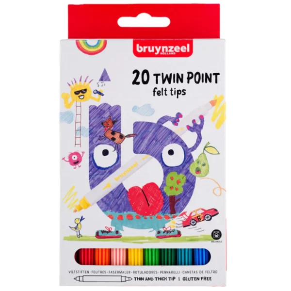 bruynzeel viltstiften twinpoint - multicolour - 20st - 51Dnspod | Smaakvolle damp – Verzendkosten vrij vanaf 40€