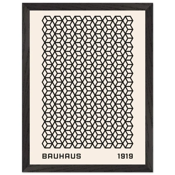 Artfulprints Poster met Lijst Bauhaus - 1919 beehive - 30x40 cm - Zwart / Wit - 51Dnspod | Smaakvolle damp – Verzendkosten vrij vanaf 40€
