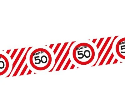 Afzetlint 50 jaar rood/wit 10m - 51Dnspod | Smaakvolle damp – Verzendkosten vrij vanaf 40€