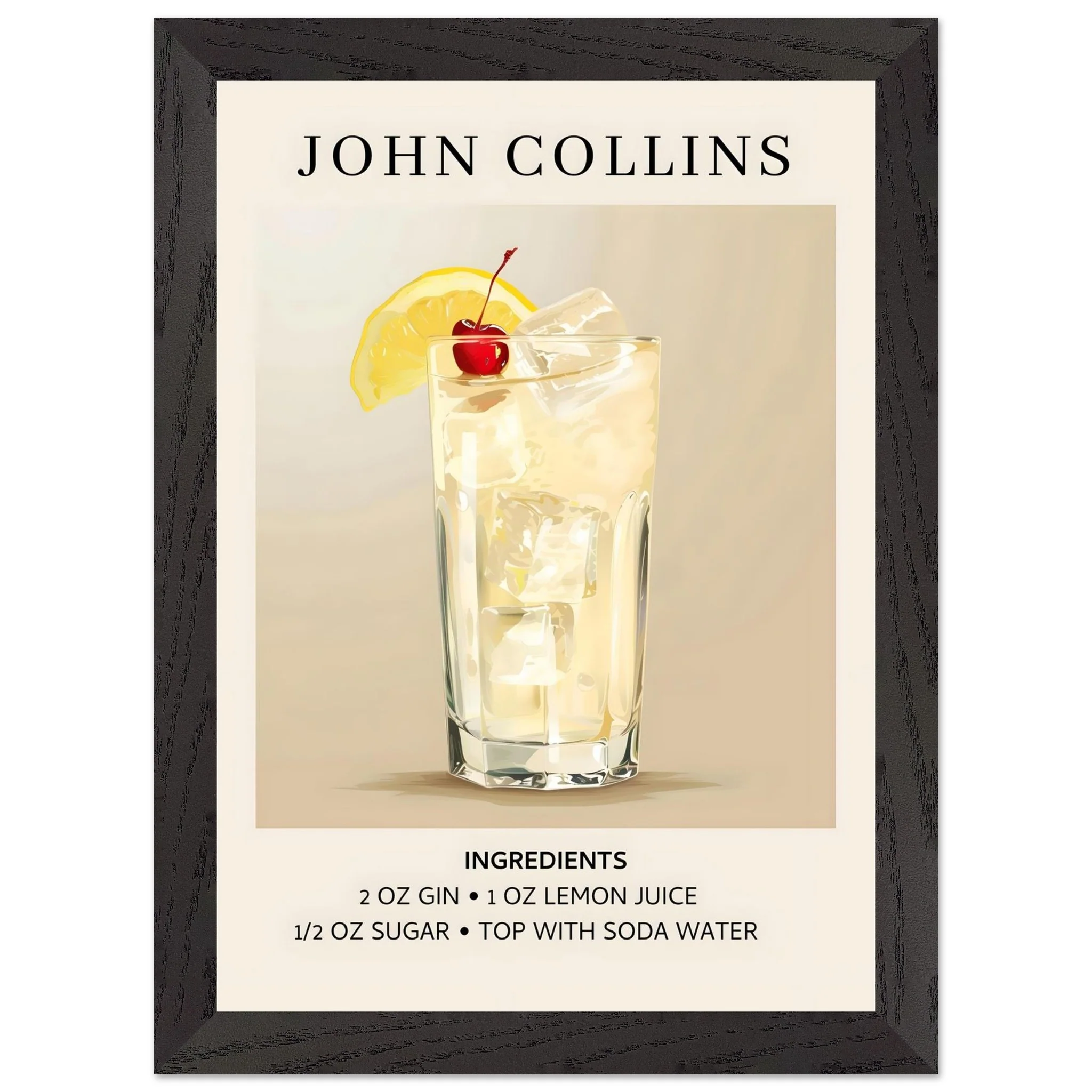 Artfulprints Poster met Lijst John Collins cocktail - Ingrediënten - A4 21x29.7 cm - Taupe - 51Dnspod | Smaakvolle damp – Verzendkosten vrij vanaf 40€ Artfulprints Poster met Lijst John Collins cocktail - Ingrediënten - A4 21x29.7 cm - Taupe - 51Dnspod | Smaakvolle damp – Verzendkosten vrij vanaf 40€