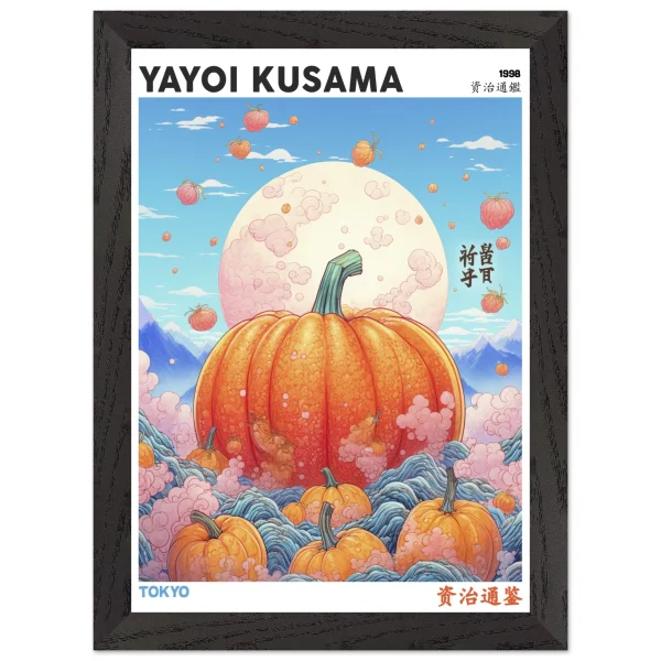 Artfulprints Poster met Lijst Yayoi Kusama - Tokyo pumpkin - A4 21x29.7 cm - Oranje - 51Dnspod | Smaakvolle damp – Verzendkosten vrij vanaf 40€