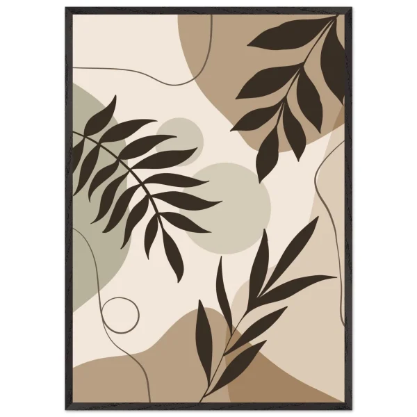 Artfulprints Poster met Lijst Boho – Shaped leaves - 70x100 cm - Meerkleurig - 51Dnspod | Smaakvolle damp – Verzendkosten vrij vanaf 40€