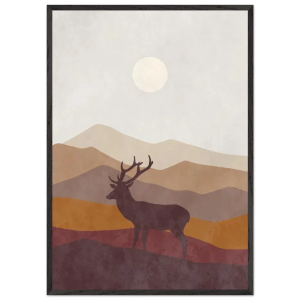 Artfulprints Poster met Lijst Boho – Highland calm - 70x100 cm - Bruin - 51Dnspod | Smaakvolle damp – Verzendkosten vrij vanaf 40€