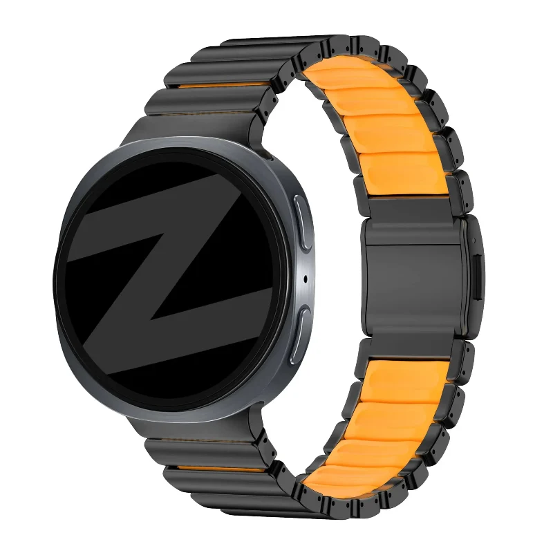 Bandz Samsung Galaxy Watch 8 Classic titanium band 'Hybrid' (zwart/oranje) - 51Dnspod | Smaakvolle damp – Verzendkosten vrij vanaf 40€ Bandz Samsung Galaxy Watch 8 Classic titanium band 'Hybrid' (zwart/oranje) - 51Dnspod | Smaakvolle damp – Verzendkosten vrij vanaf 40€