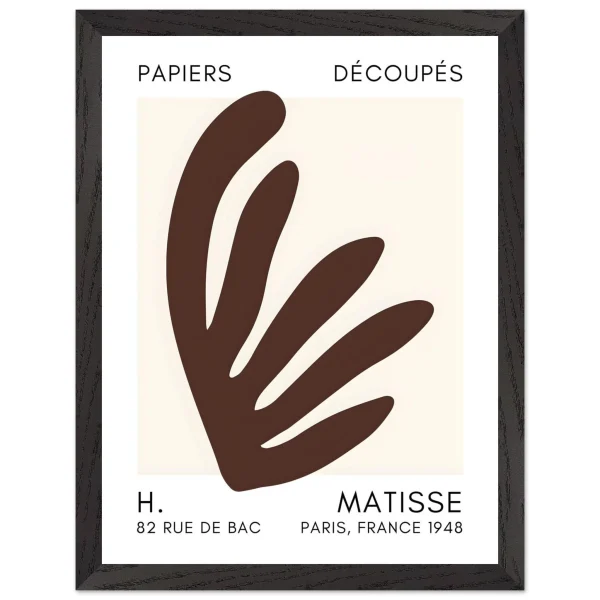 Artfulprints Poster met Lijst Matisse – Aquatic impression brown - 30x40 cm - Bruin - 51Dnspod | Smaakvolle damp – Verzendkosten vrij vanaf 40€