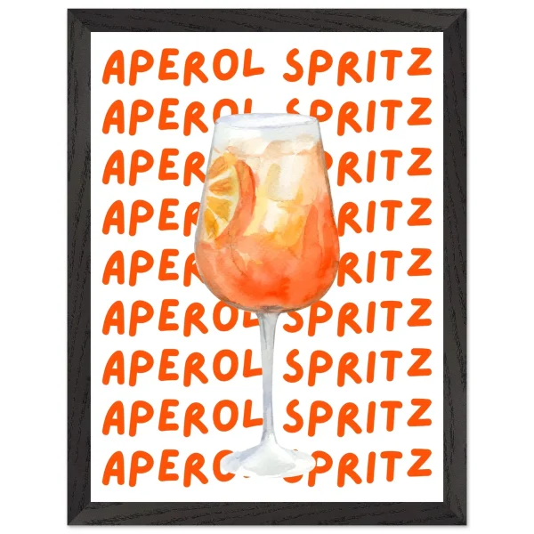 Artfulprints Poster met Lijst Aperol Spritz - Written behind the glass - 30x40 cm - Oranje - 51Dnspod | Smaakvolle damp – Verzendkosten vrij vanaf 40€