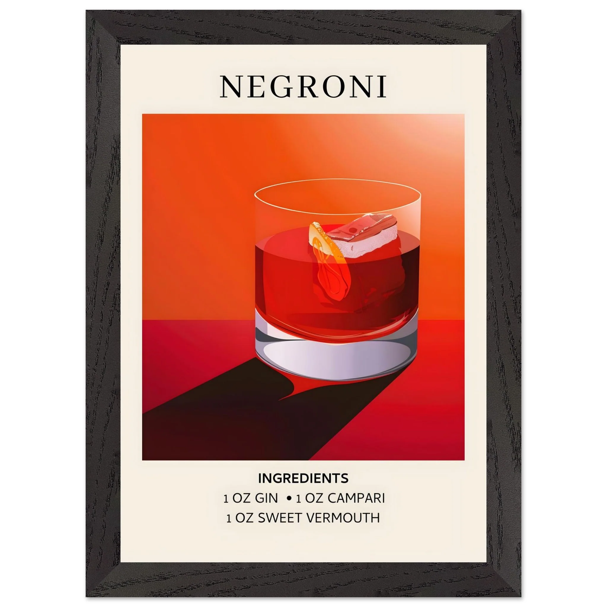 Artfulprints Poster met Lijst Negroni cocktail - Ingrediënten - A4 21x29.7 cm - Rood - 51Dnspod | Smaakvolle damp – Verzendkosten vrij vanaf 40€ Artfulprints Poster met Lijst Negroni cocktail - Ingrediënten - A4 21x29.7 cm - Rood - 51Dnspod | Smaakvolle damp – Verzendkosten vrij vanaf 40€