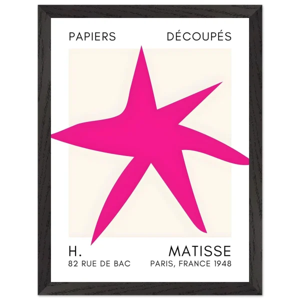 Artfulprints Poster met Lijst Matisse – Star of the sea pink - 30x40 cm - Roze - 51Dnspod | Smaakvolle damp – Verzendkosten vrij vanaf 40€