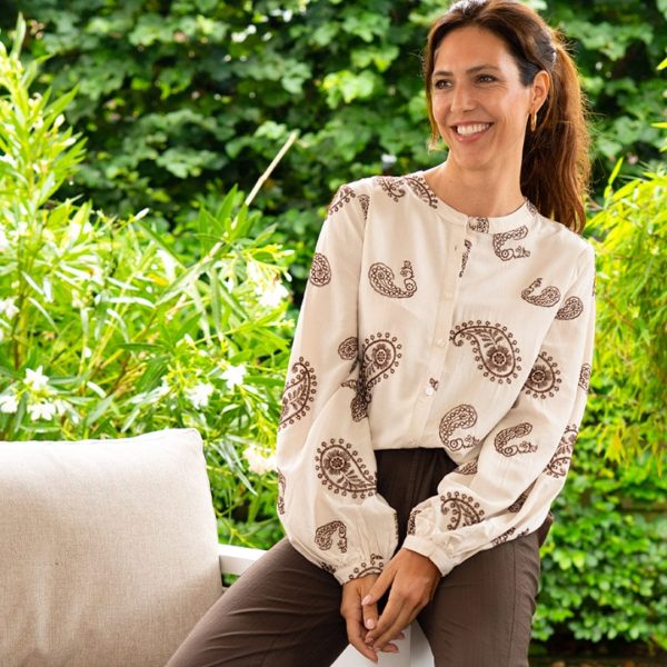 Blouse Lizzy | Greige / Cacao Brown - 51Dnspod | Smaakvolle damp – Verzendkosten vrij vanaf 40€