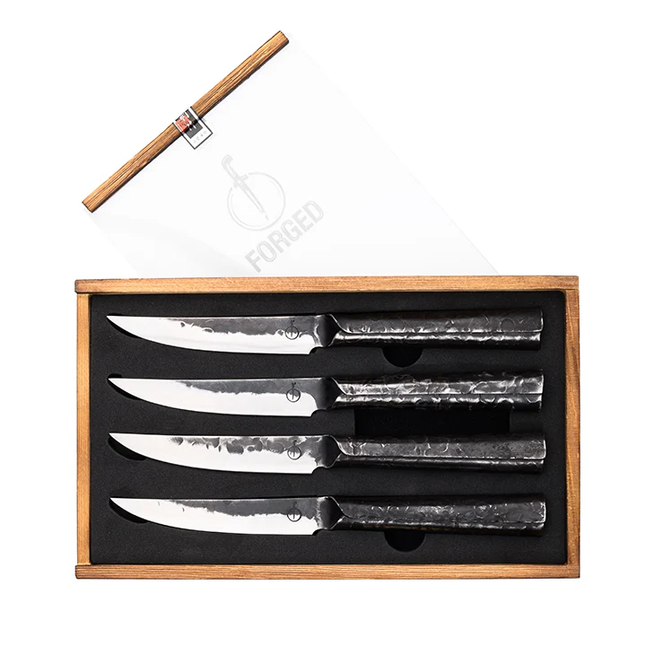 Brute Forged Steakmessen 4 stuks - 51Dnspod | Smaakvolle damp – Verzendkosten vrij vanaf 40€ Brute Forged Steakmessen 4 stuks - 51Dnspod | Smaakvolle damp – Verzendkosten vrij vanaf 40€