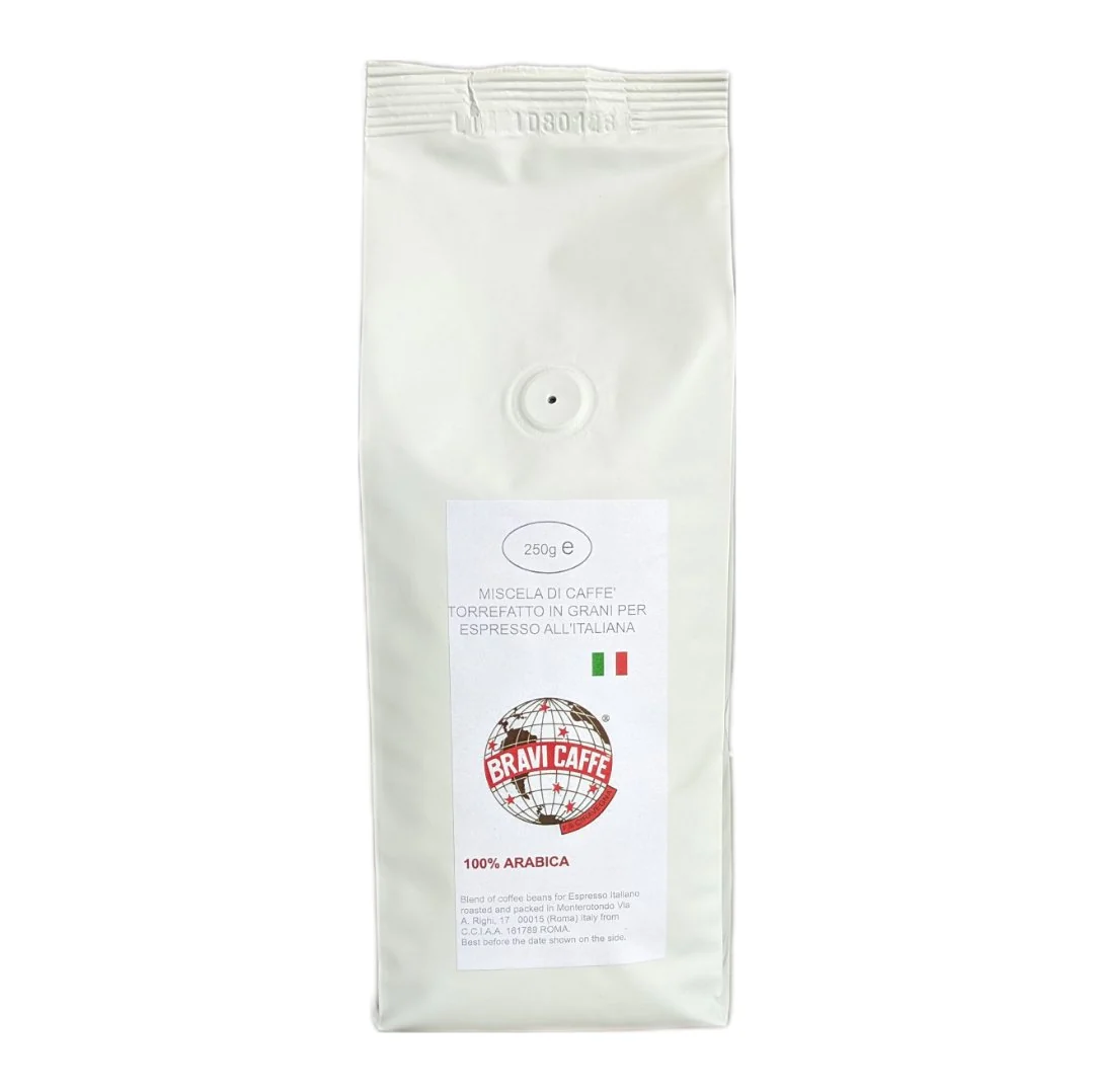 Bravi Caffè 100% Arabica 250g koffiebonen - 51Dnspod | Smaakvolle damp – Verzendkosten vrij vanaf 40€ Bravi Caffè 100% Arabica 250g koffiebonen - 51Dnspod | Smaakvolle damp – Verzendkosten vrij vanaf 40€