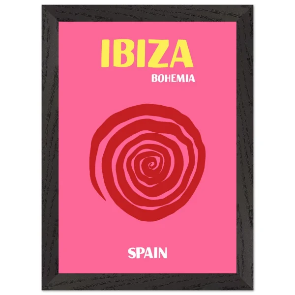 Artfulprints Poster met Lijst Spanje - Ibiza - A4 21x29.7 cm - Roze - 51Dnspod | Smaakvolle damp – Verzendkosten vrij vanaf 40€