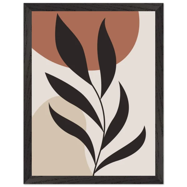 Artfulprints Poster met Lijst Boho - Abstract leaf - 30x40 cm - Terracotta - 51Dnspod | Smaakvolle damp – Verzendkosten vrij vanaf 40€