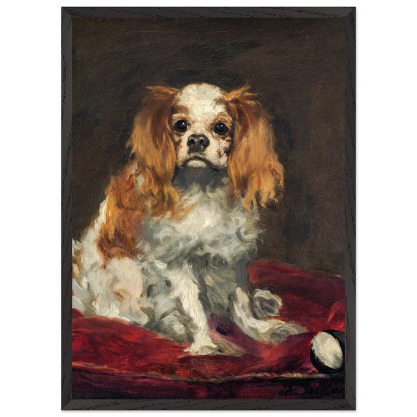 Artfulprints Poster met Lijst Edouard Manet - A King Charles Spaniel - 50x70 cm - Bruin - 51Dnspod | Smaakvolle damp – Verzendkosten vrij vanaf 40€