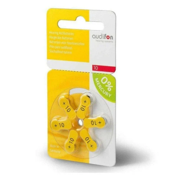 Audifon P10 hoortoestelbatterij geel (60 stuks) - 51Dnspod | Smaakvolle damp – Verzendkosten vrij vanaf 40€