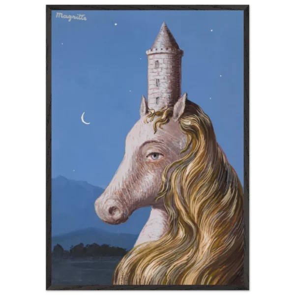 Artfulprints Poster met Lijst René Magritte - Le coeur du monde - 70x100 cm - Blauw - 51Dnspod | Smaakvolle damp – Verzendkosten vrij vanaf 40€