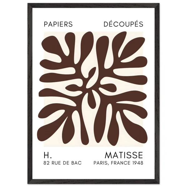 Artfulprints Poster met Lijst Matisse - Deep ocean brown - 50x70 cm - Bruin - 51Dnspod | Smaakvolle damp – Verzendkosten vrij vanaf 40€