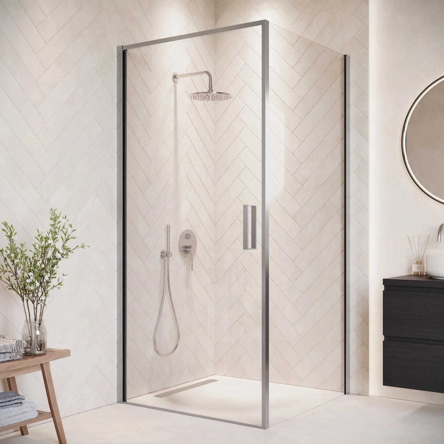 Badplaats Douchecabine Alava 100 x 100 x 190 cm – Chroom – Douchewand met Draaideur - 51Dnspod | Smaakvolle damp – Verzendkosten vrij vanaf 40€ Badplaats Douchecabine Alava 100 x 100 x 190 cm – Chroom – Douchewand met Draaideur - 51Dnspod | Smaakvolle damp – Verzendkosten vrij vanaf 40€
