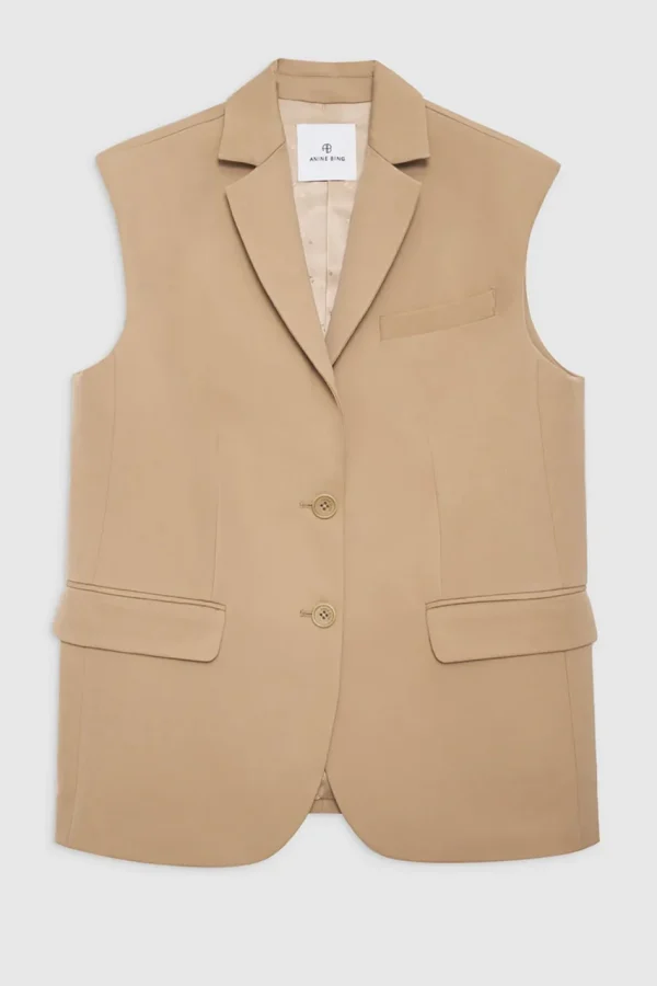 Anine Bing Tay Vest Deep Sand A-01-5113-221 - 51Dnspod | Smaakvolle damp – Verzendkosten vrij vanaf 40€