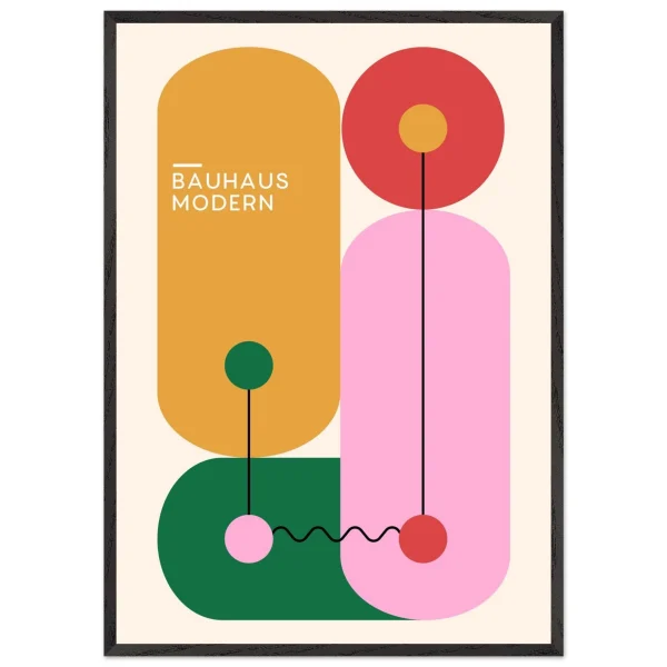 Artfulprints Poster met Lijst Bauhaus - Modern art - 70x100 cm - Meerkleurig - 51Dnspod | Smaakvolle damp – Verzendkosten vrij vanaf 40€