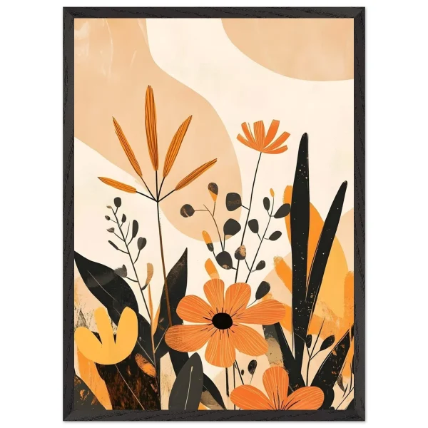 Artfulprints Poster met Lijst Boho – Bright garden - 50x70 cm - Oranje - 51Dnspod | Smaakvolle damp – Verzendkosten vrij vanaf 40€