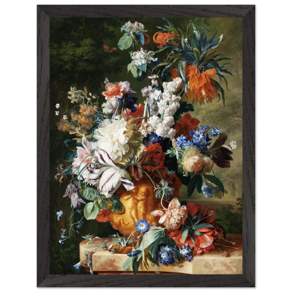 Artfulprints Poster met Lijst Jan van Huysum - Bouquet of flowers in an urn - 30x40 cm - Meerkleurig - 51Dnspod | Smaakvolle damp – Verzendkosten vrij vanaf 40€