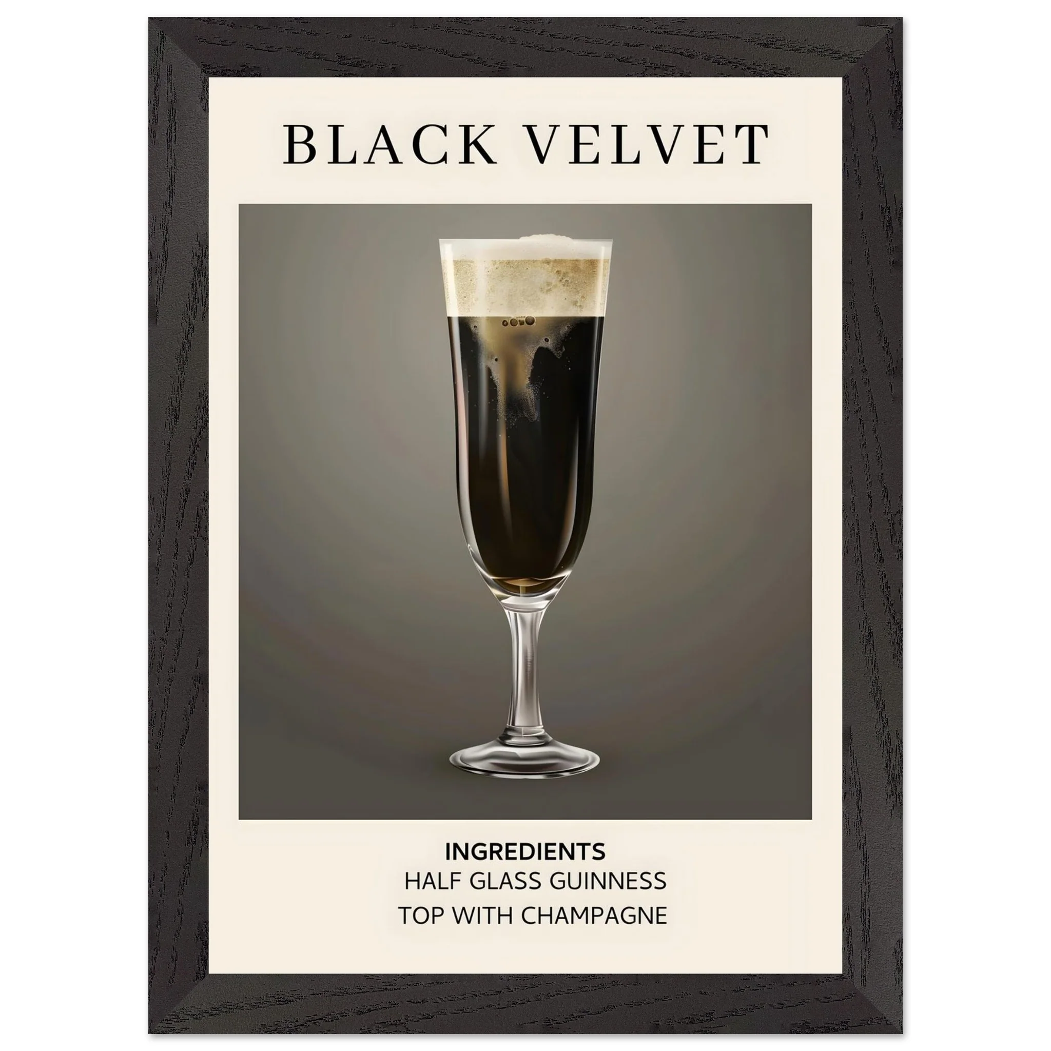 Artfulprints Poster met Lijst Black Velvet cocktail - Ingrediënten - A4 21x29.7 cm - Zwart / Wit - 51Dnspod | Smaakvolle damp – Verzendkosten vrij vanaf 40€ Artfulprints Poster met Lijst Black Velvet cocktail - Ingrediënten - A4 21x29.7 cm - Zwart / Wit - 51Dnspod | Smaakvolle damp – Verzendkosten vrij vanaf 40€