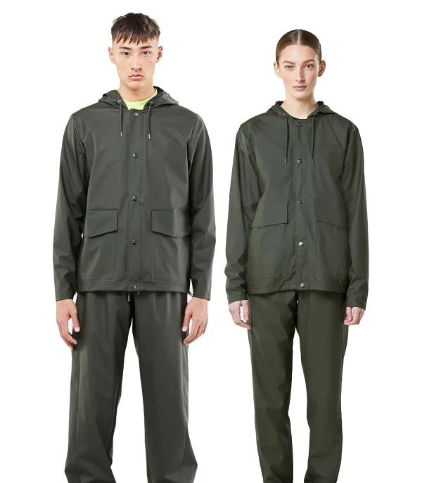 Bui(t)enkansjes! RAINS Short Hooded Coat Green XS - 51Dnspod | Smaakvolle damp – Verzendkosten vrij vanaf 40€
