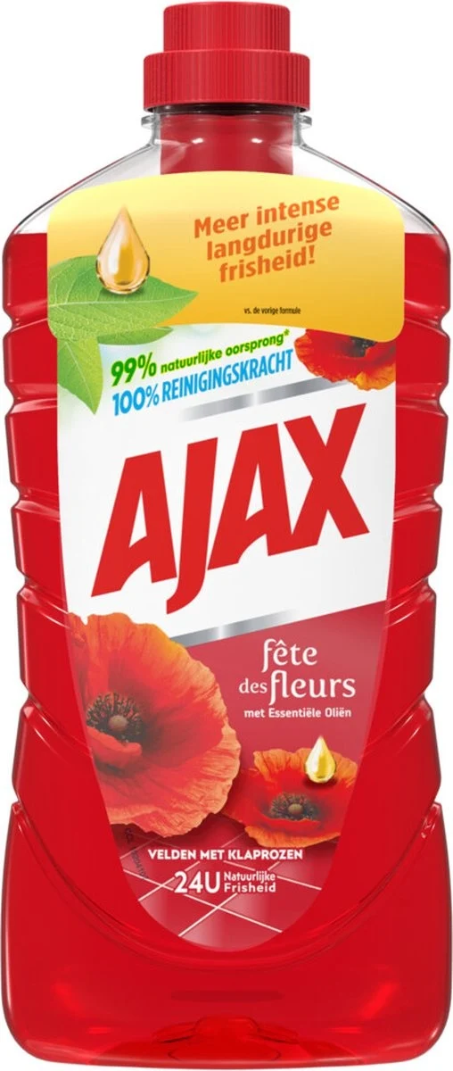Ajax Allesreiniger Fete de Fleur Rode bloemen - 1 ltr. - 51Dnspod | Smaakvolle damp – Verzendkosten vrij vanaf 40€