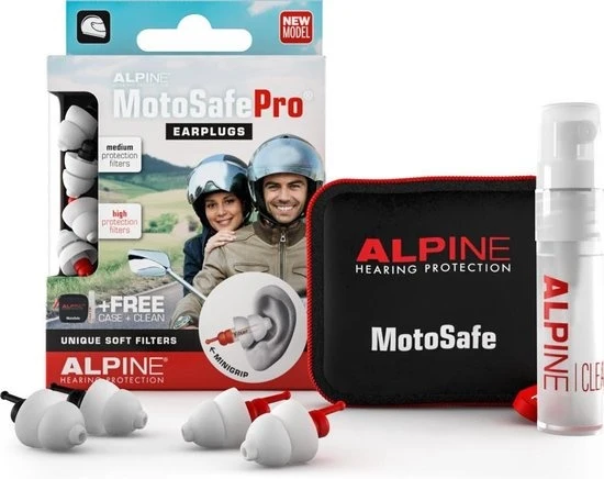 Alpine MotoSafe Pro - Motor oordoppen - Gehoorbescherming Race en Tour - Wit - 2 sets - 51Dnspod | Smaakvolle damp – Verzendkosten vrij vanaf 40€