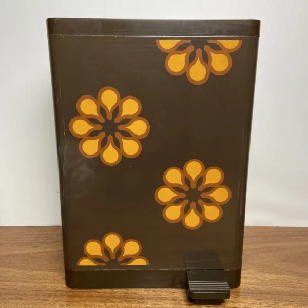 Brabantia prullenbak bruin met gele bloemen - 51Dnspod | Smaakvolle damp – Verzendkosten vrij vanaf 40€