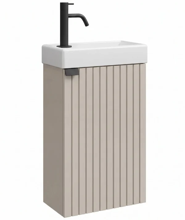 Badplaats Toiletmeubel Bosco 40 x 22 cm – Beige – Fonteinmeubel met Wastafel - 51Dnspod | Smaakvolle damp – Verzendkosten vrij vanaf 40€