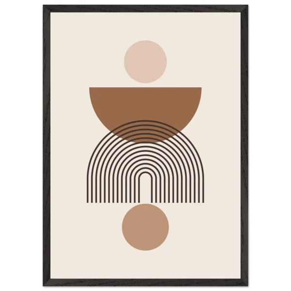 Artfulprints Poster met Lijst Boho – Harmony shapes - 50x70 cm - Grijs - 51Dnspod | Smaakvolle damp – Verzendkosten vrij vanaf 40€